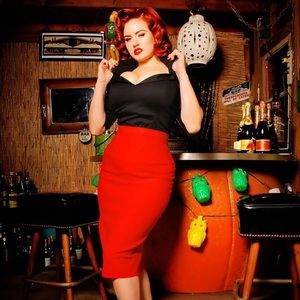 Pinup Girl Red Pencil Skirt
